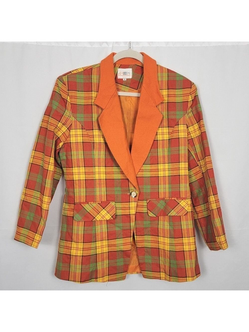 Colorful Plaid Women's Blazer #1493
